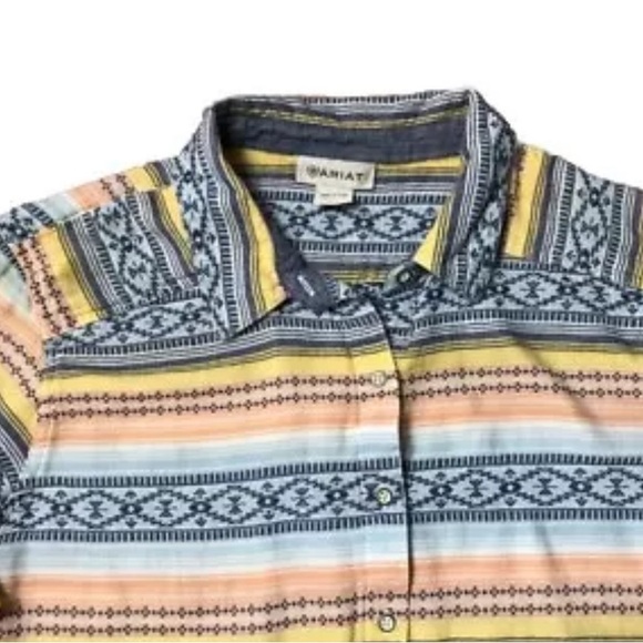 ARIAT XXL SOFT AZTEC PRINT SNAP FRONT SHIRT - Picture 12 of 13